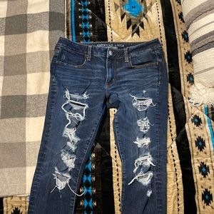 American eagle super stretch distressed skinny jeans